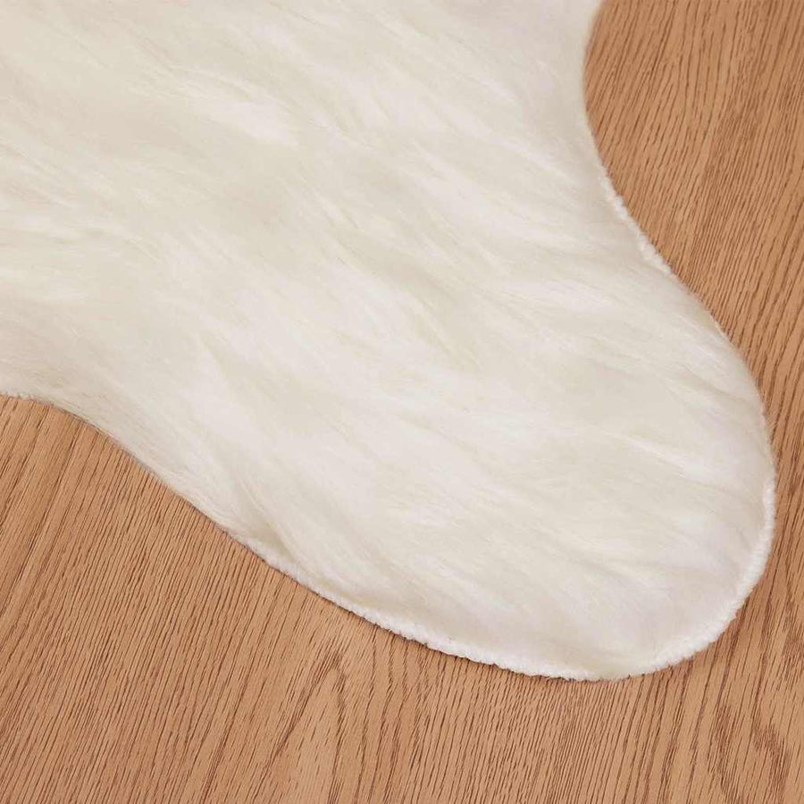 Nepleer Schapenvacht Tapijt Wit 60 x 90 cm Polyester