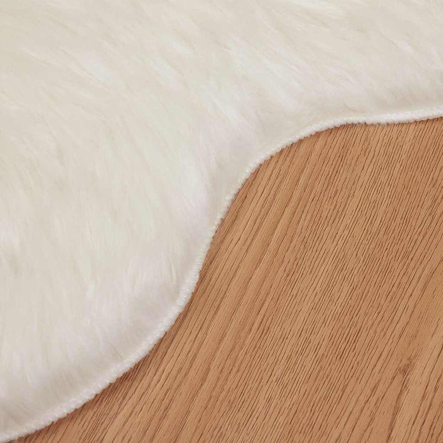 Nepleer Schapenvacht Tapijt Wit 60 x 90 cm Polyester