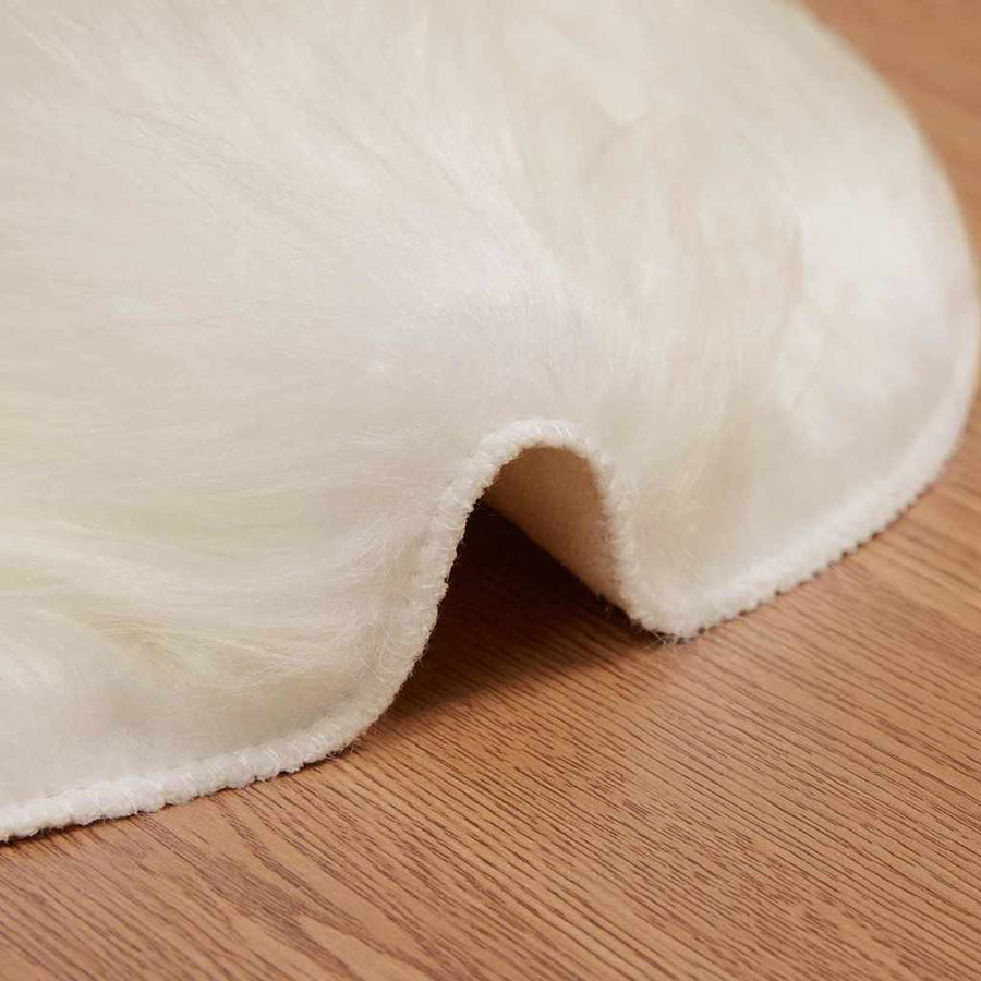 Nepleer Schapenvacht Tapijt Wit 60 x 90 cm Polyester