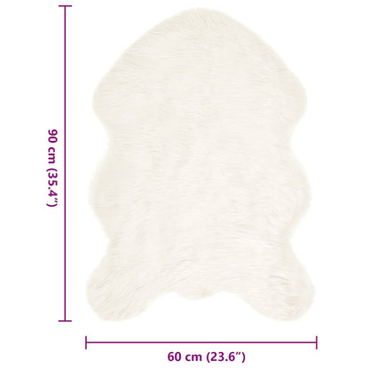 Nepleer Schapenvacht Tapijt Wit 60 x 90 cm Polyester