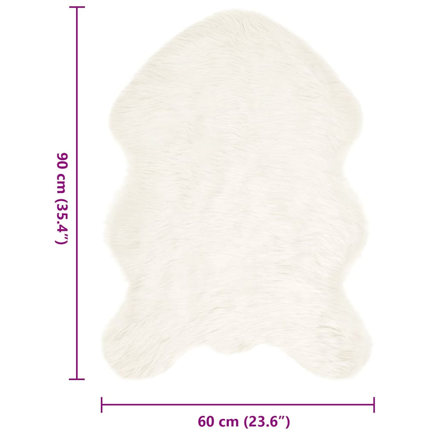 Nepleer Schapenvacht Tapijt Wit 60 x 90 cm Polyester