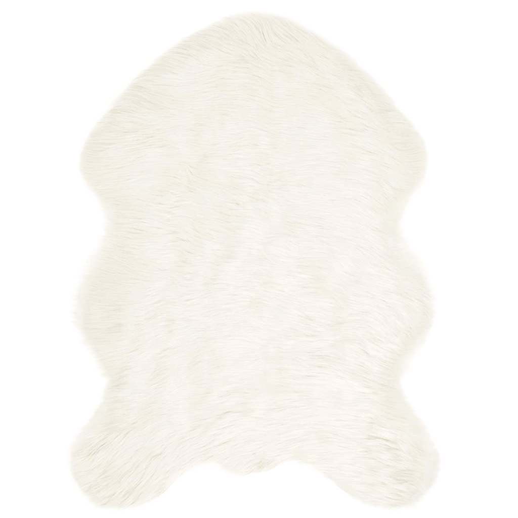 Nepleer Schapenvacht Tapijt Wit 80 x 120 cm Polyester