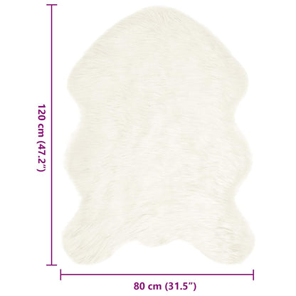 Nepleer Schapenvacht Tapijt Wit 80 x 120 cm Polyester