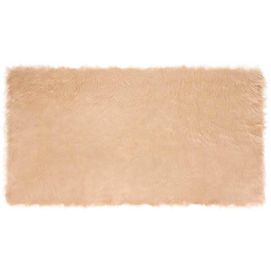 Nepleer Schapenvacht Tapijt Beige 60 x 110 cm Polyester