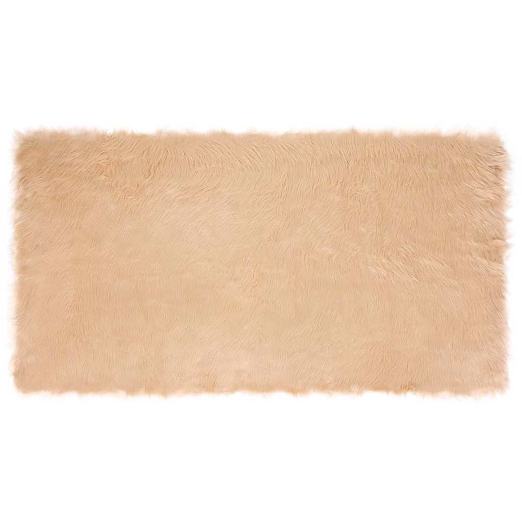 Nepleer Schapenvacht Tapijt Beige 80 x 150 cm Polyester