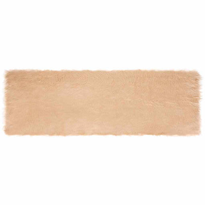 Nepleer Schapenvacht Tapijt Beige 80 x 250 cm Polyester