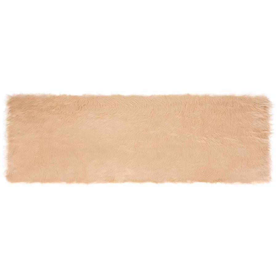 Nepleer Schapenvacht Tapijt Beige 80 x 250 cm Polyester