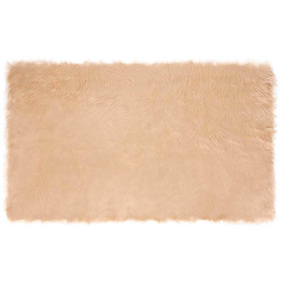 Nepleer Schapenvacht Tapijt Beige 200 x 100 cm Polyester