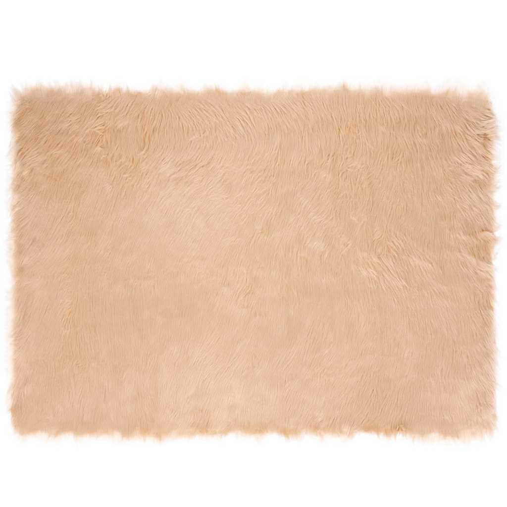 Nepleer Schapenvacht Tapijt Beige 120 x 170 cm Polyester
