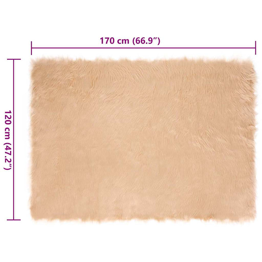 Nepleer Schapenvacht Tapijt Beige 120 x 170 cm Polyester