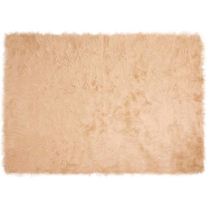 Nepleer Schapenvacht Tapijt Beige 140 x 200 cm Polyester