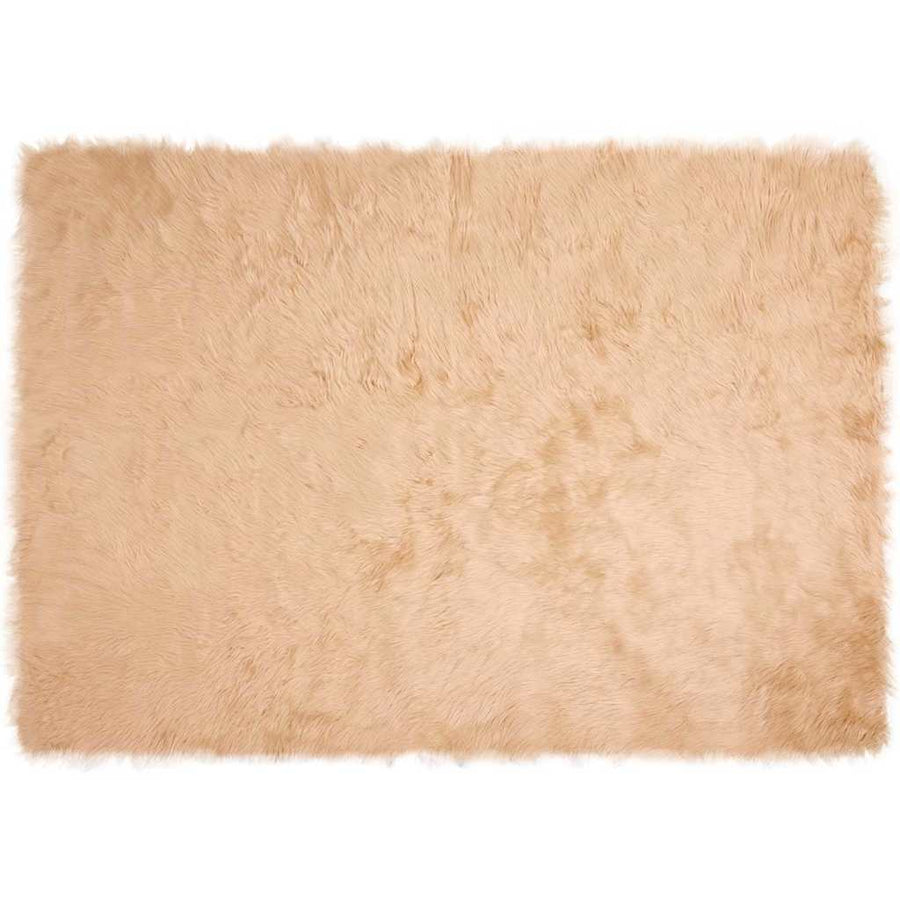 Nepleer Schapenvacht Tapijt Beige 140 x 200 cm Polyester