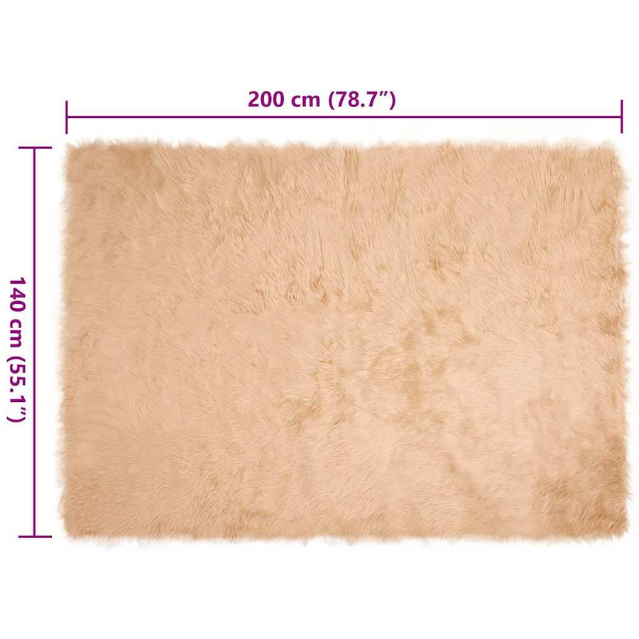 Nepleer Schapenvacht Tapijt Beige 140 x 200 cm Polyester