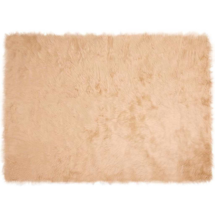 Nepleer Schapenvacht Tapijt Beige 160 x 230 cm Polyester