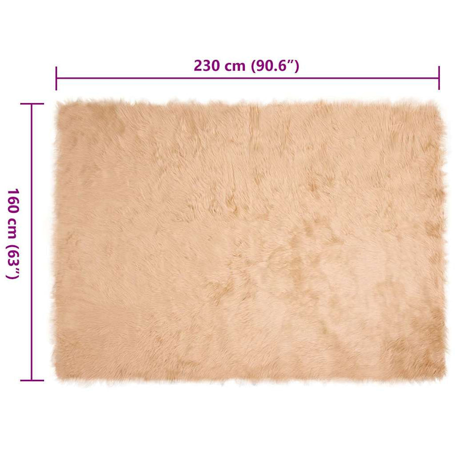 Nepleer Schapenvacht Tapijt Beige 160 x 230 cm Polyester