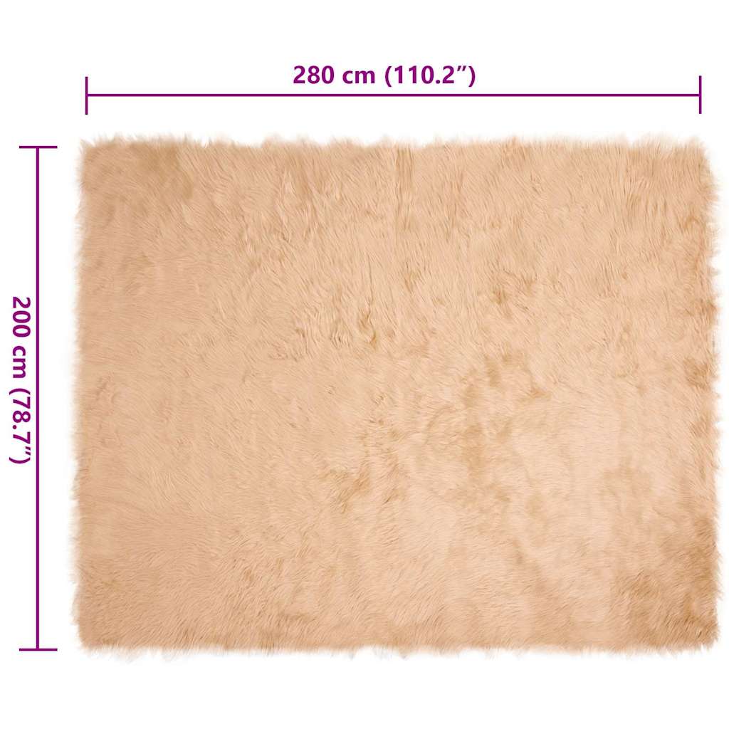 Nepleer Schapenvacht Tapijt Beige 200 x 280 cm Polyester