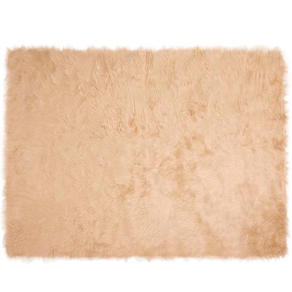 Nepleer Schapenvacht Tapijt Beige 240 x 340 cm Polyester