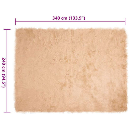 Nepleer Schapenvacht Tapijt Beige 240 x 340 cm Polyester