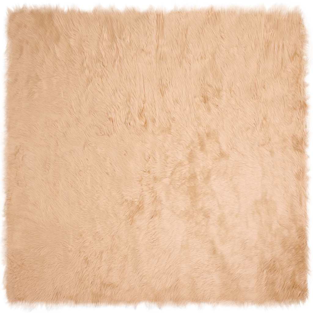 Nepleer Schapenvacht Tapijt Beige 200 x 200 cm Polyester
