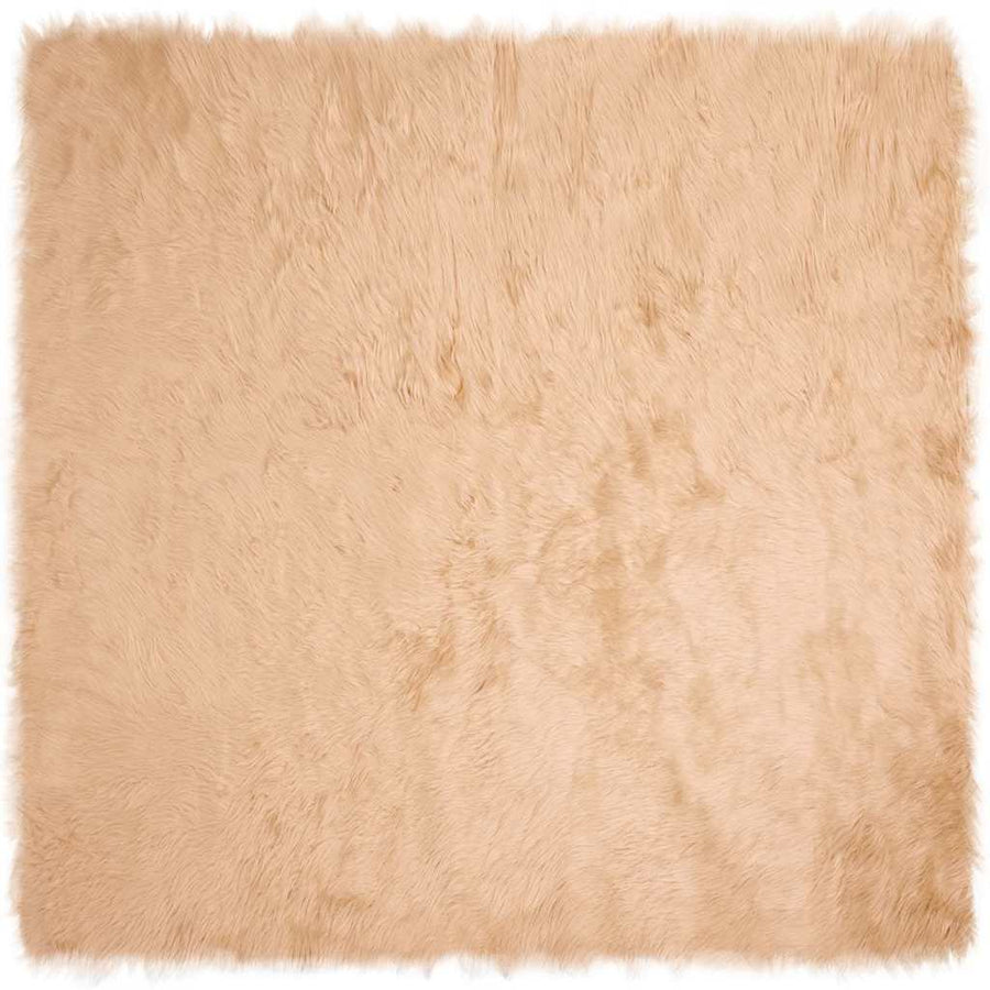 Nepleer Schapenvacht Tapijt Beige 200 x 200 cm Polyester