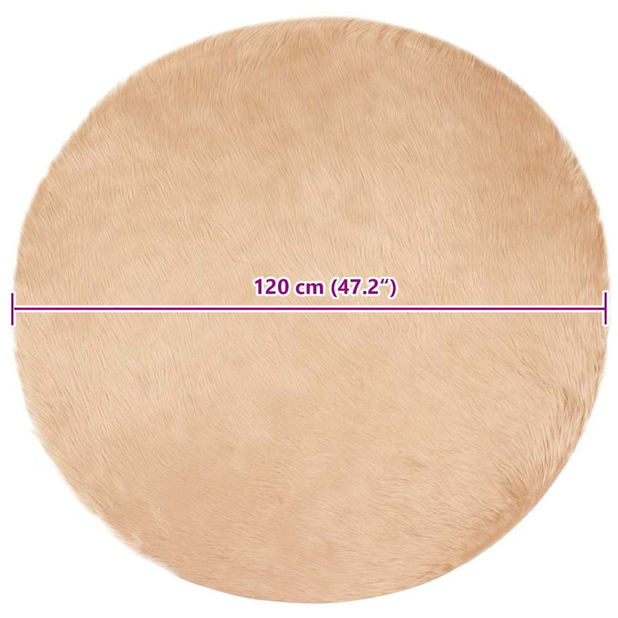 Nepleer Schapenvacht Tapijt Beige 120 x 120 cm Polyester