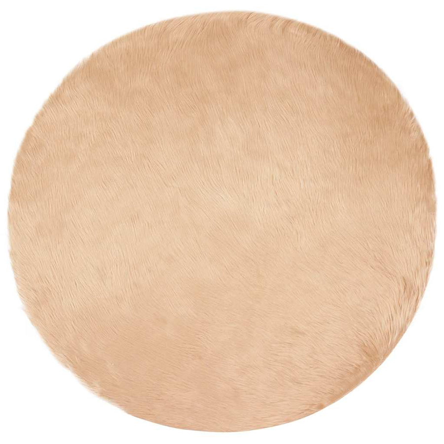 Nepleer Schapenvacht Tapijt Beige 160 x 160 cm Polyester
