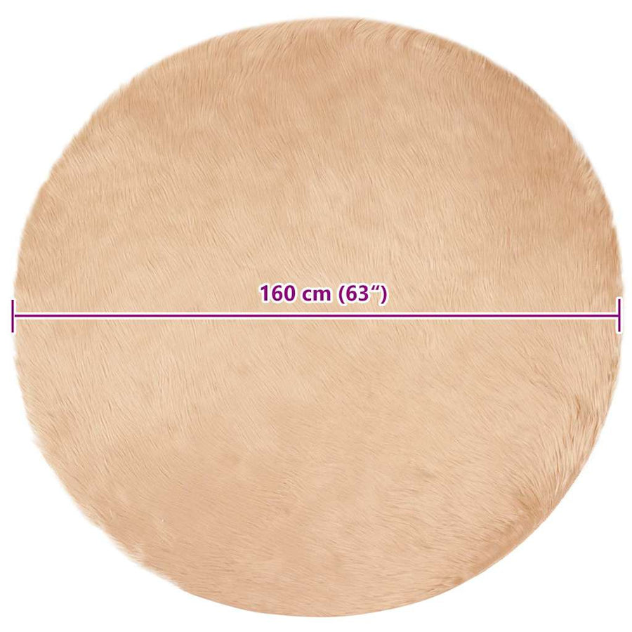 Nepleer Schapenvacht Tapijt Beige 160 x 160 cm Polyester