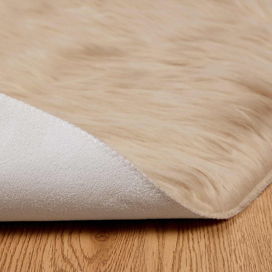 Nep Schapenvacht Tapijt Tafalla Beige Ø 200 cm Polyester