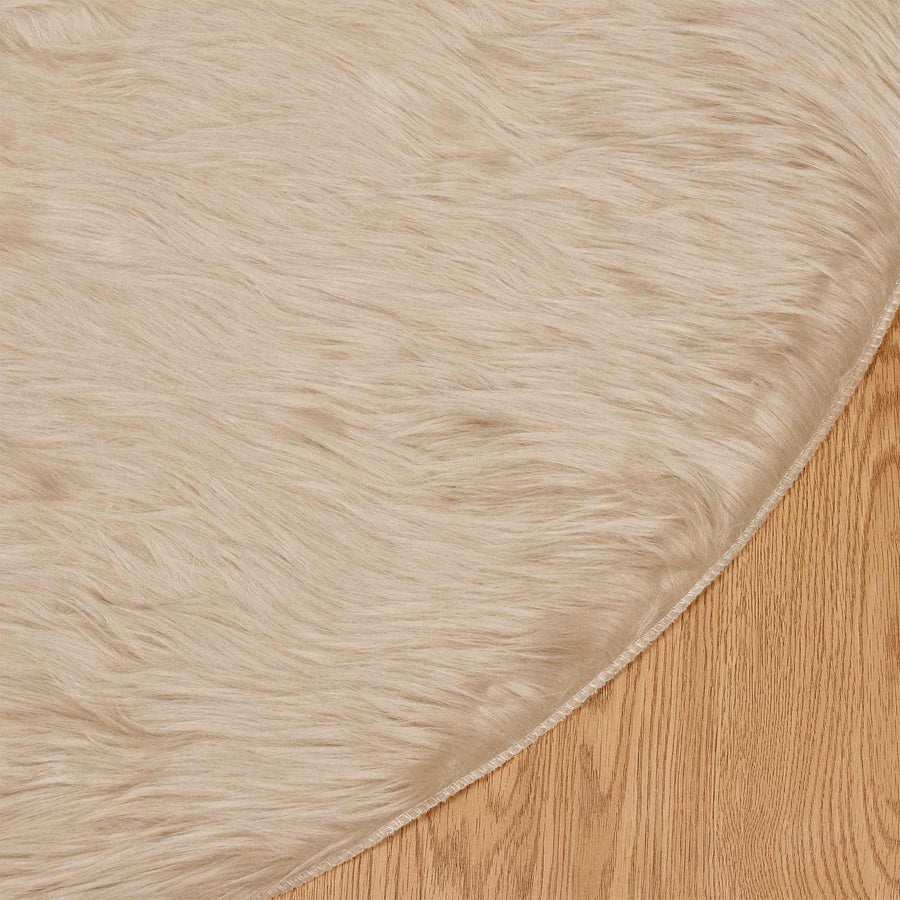 Nep Schapenvacht Tapijt Tafalla Beige Ø 200 cm Polyester