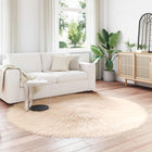 Nep schapenvacht tapijt rond Ø 200 cm beige polyester