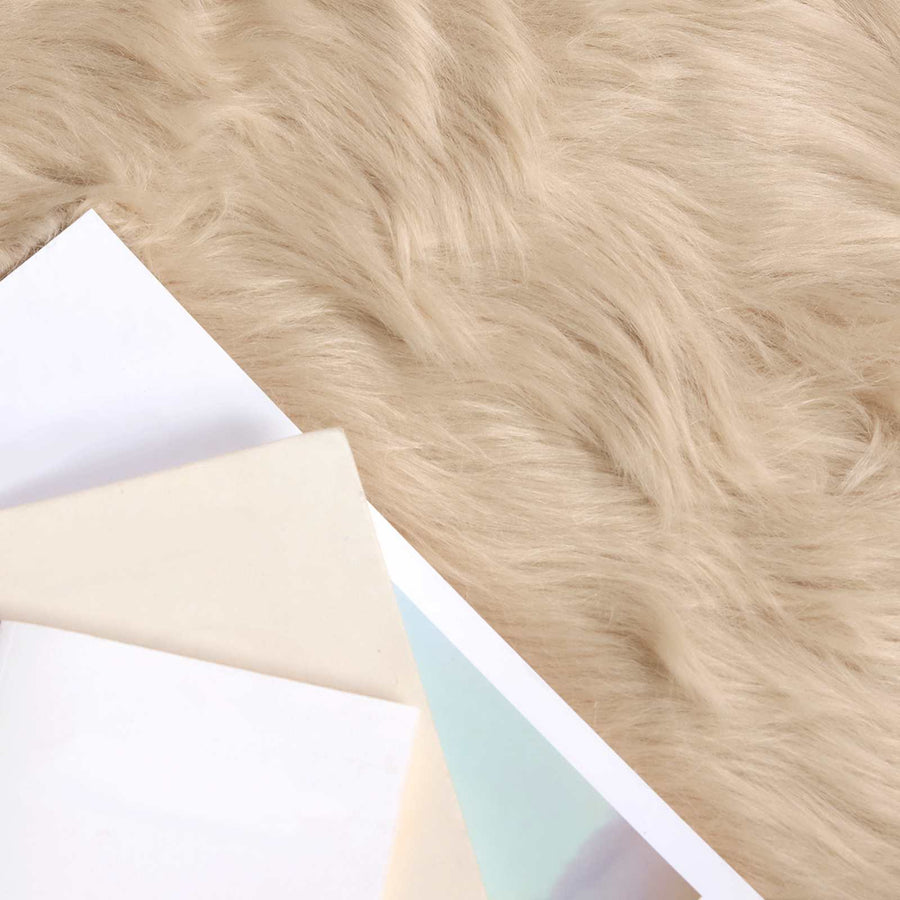Nep Schapenvacht Tapijt Tafalla Beige Ø 200 cm Polyester