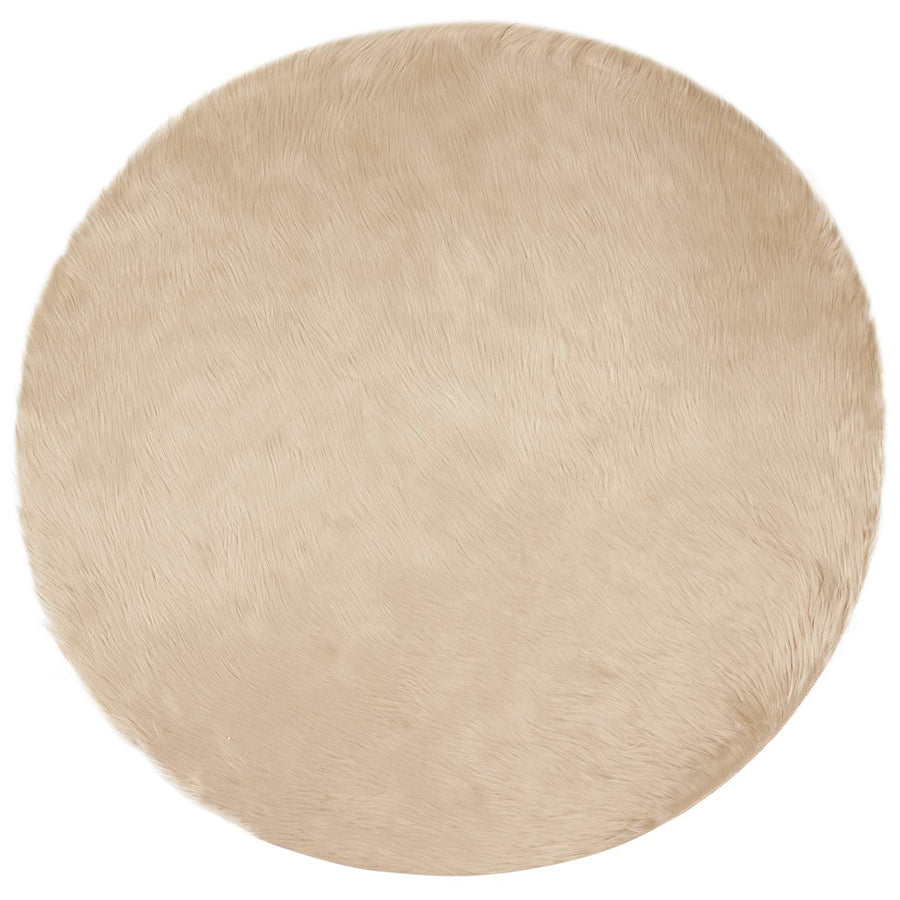 Nep Schapenvacht Tapijt Tafalla Beige Ø 200 cm Polyester