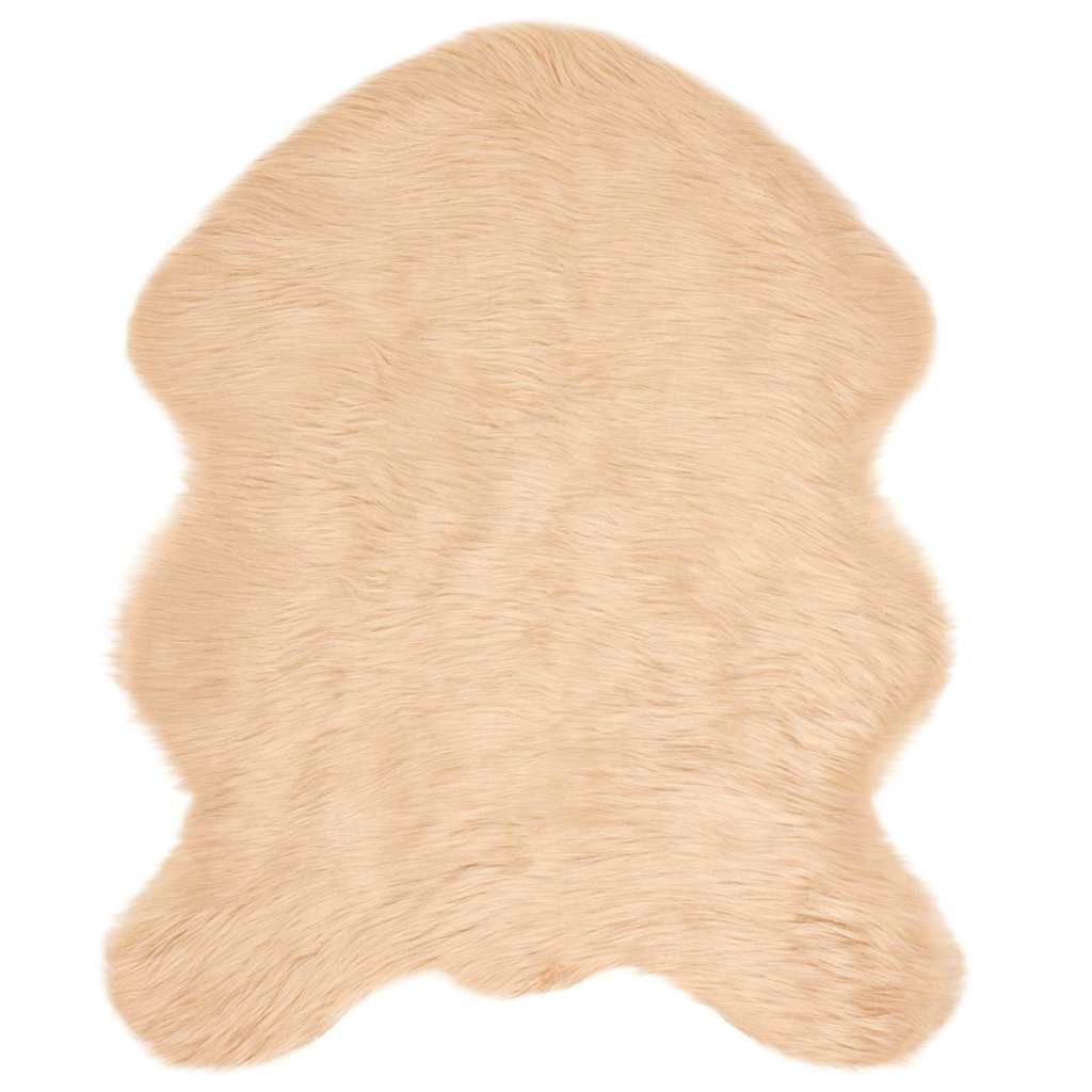 Nepleer Schapenvacht Tapijt Beige 50 x 80 cm Polyester