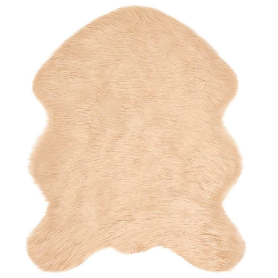 Nepleer Schapenvacht Tapijt Beige 50 x 80 cm Polyester