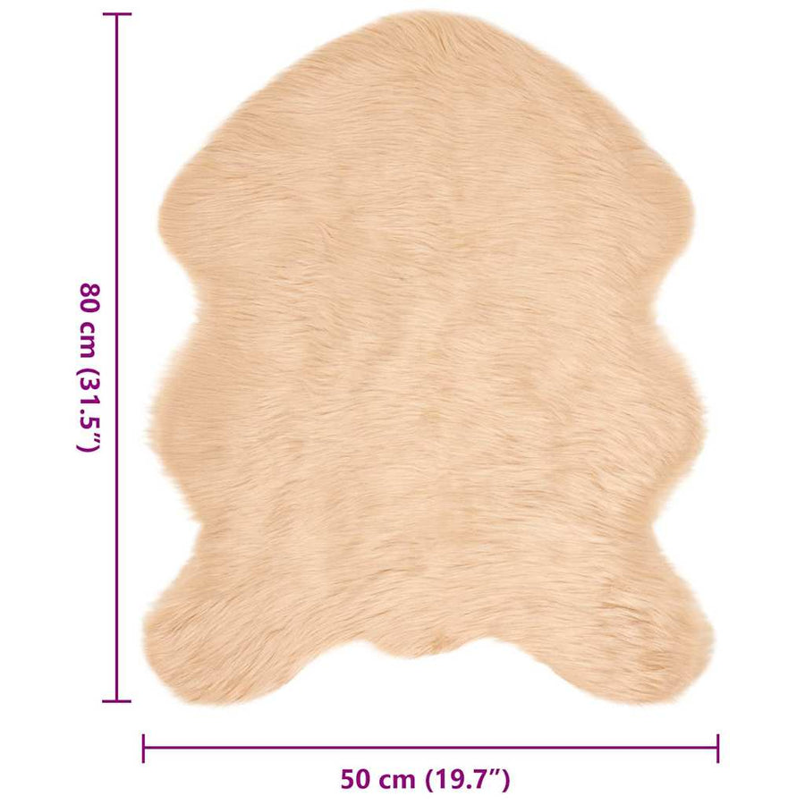 Nepleer Schapenvacht Tapijt Beige 50 x 80 cm Polyester
