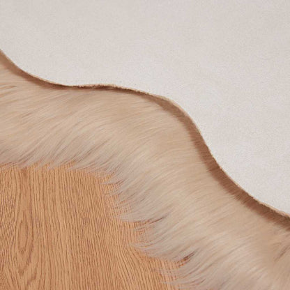 Nepleer Schapenvacht Tapijt Beige 60 x 90 cm Polyester