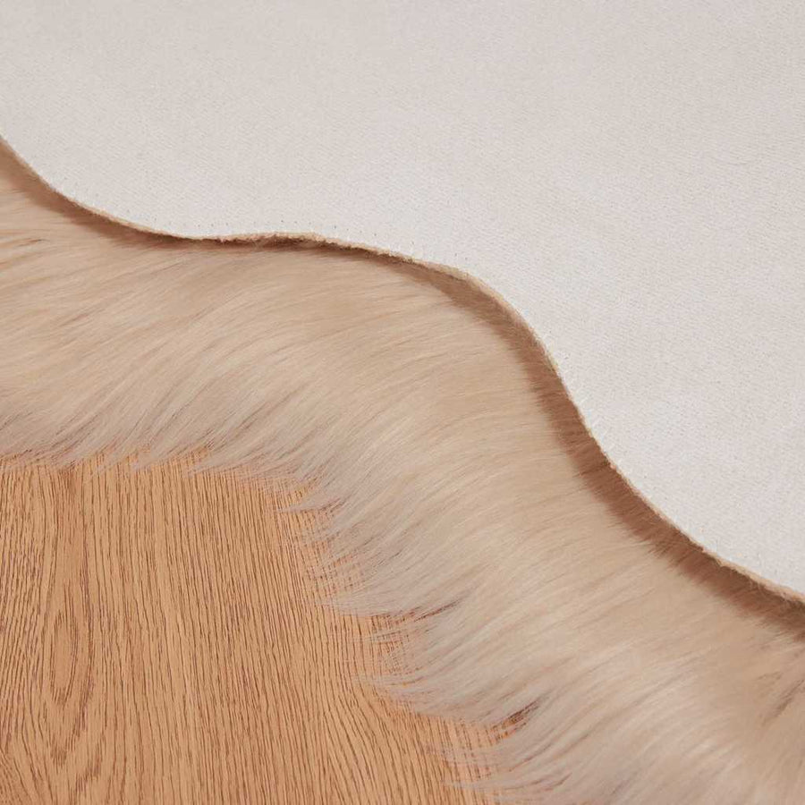 Nepleer Schapenvacht Tapijt Beige 60 x 90 cm Polyester