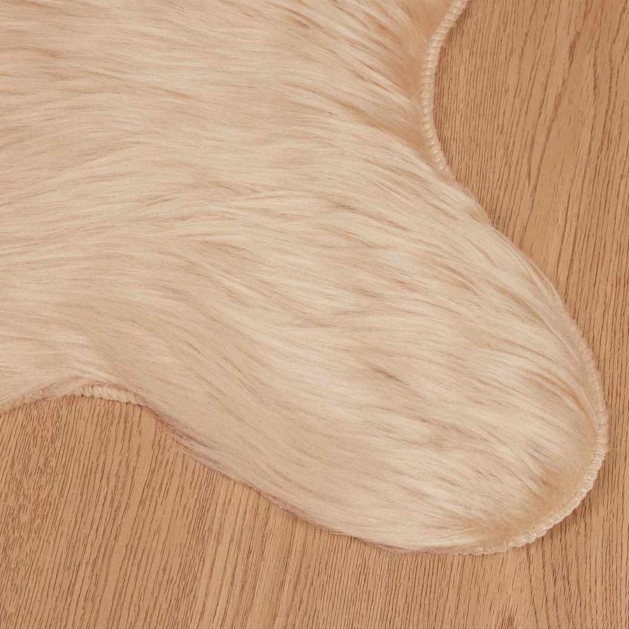 Nepleer Schapenvacht Tapijt Beige 60 x 90 cm Polyester