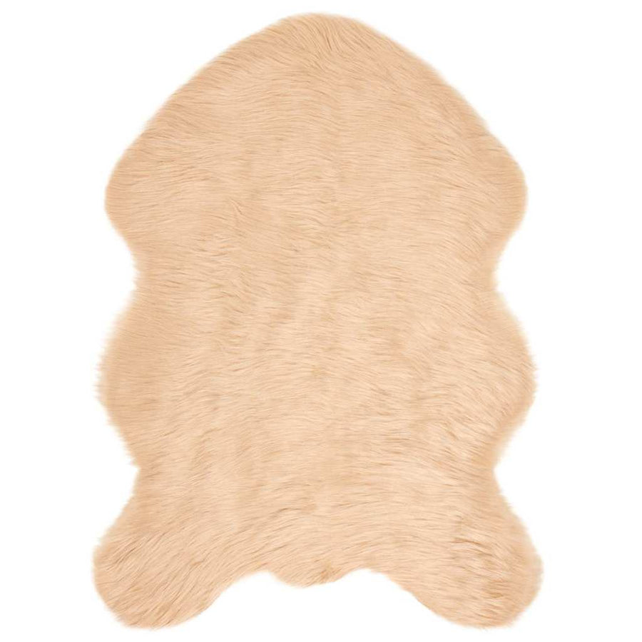 Nepleer Schapenvacht Tapijt Beige 60 x 90 cm Polyester