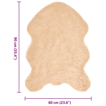 Nepleer Schapenvacht Tapijt Beige 60 x 90 cm Polyester