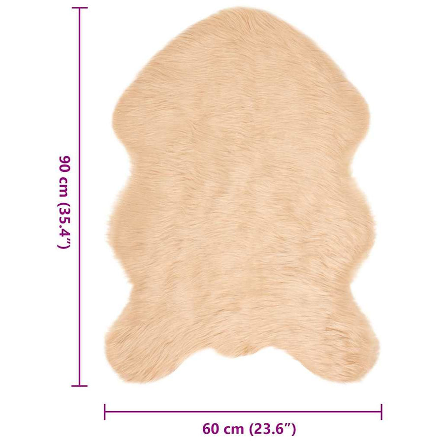Nepleer Schapenvacht Tapijt Beige 60 x 90 cm Polyester