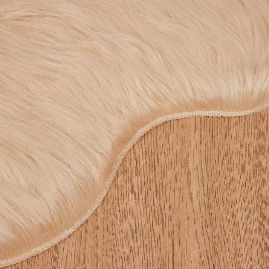 Nepleer Schapenvacht Tapijt Beige 80 x 120 cm Polyester