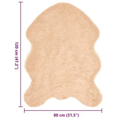 Nepleer Schapenvacht Tapijt Beige 80 x 120 cm Polyester