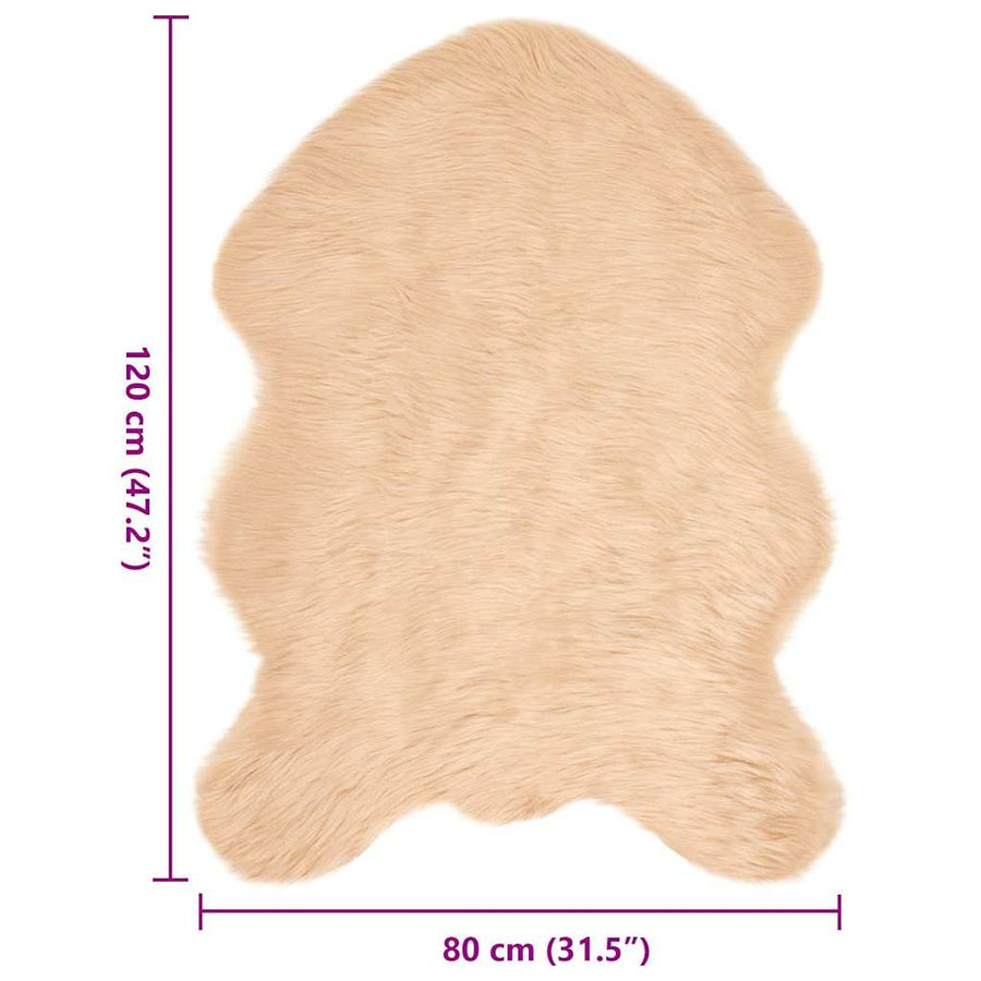 Nepleer Schapenvacht Tapijt Beige 80 x 120 cm Polyester
