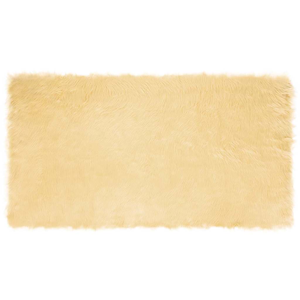 Nepleer Schapenvacht Tapijt Crème 60 x 110 cm Polyester