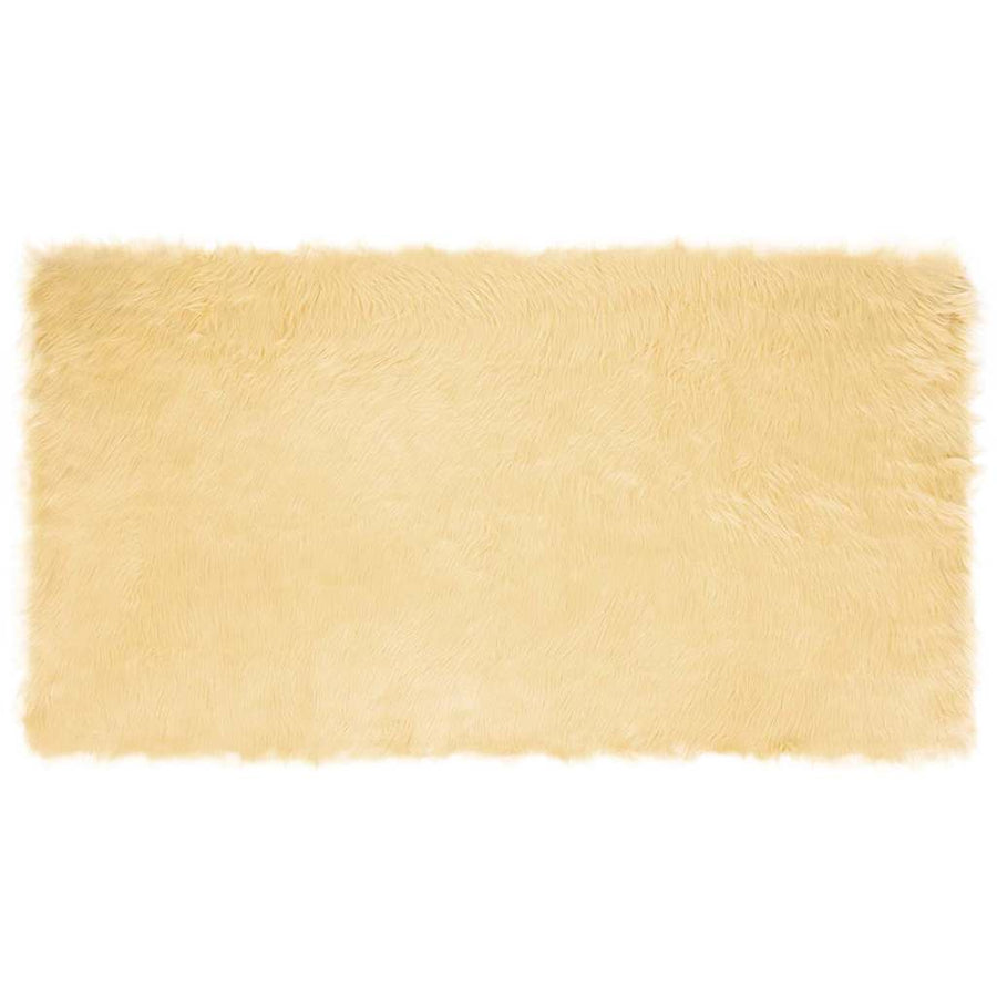 Nepleer Schapenvacht Tapijt Crème 60 x 110 cm Polyester