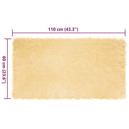 Nepleer Schapenvacht Tapijt Crème 60 x 110 cm Polyester