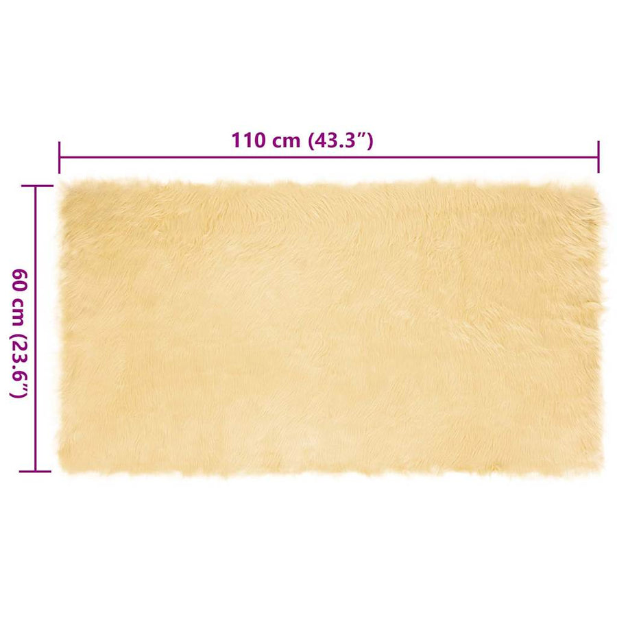 Nepleer Schapenvacht Tapijt Crème 60 x 110 cm Polyester
