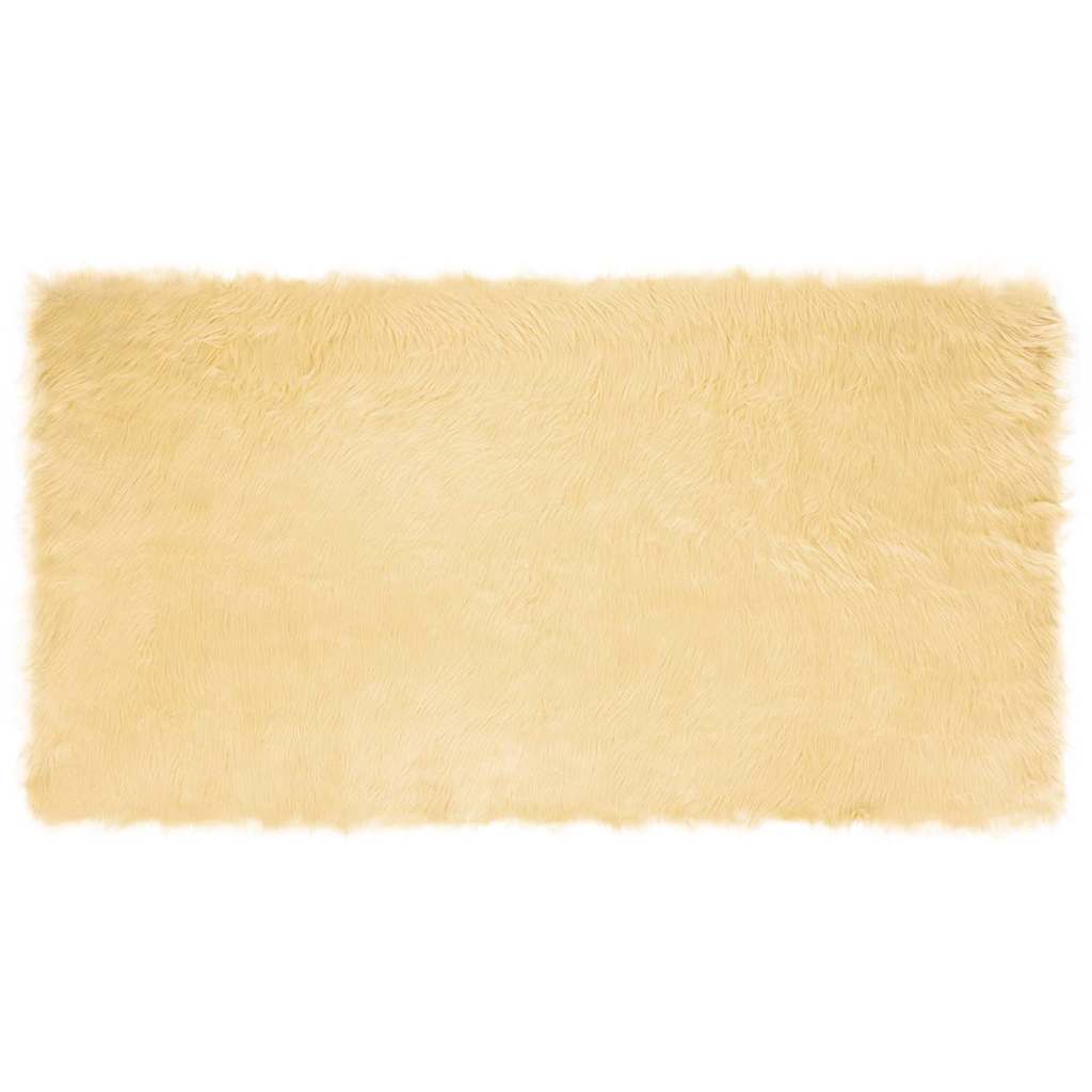 Nepleer Schapenvacht Tapijt Crème 150 x 80 cm Polyester