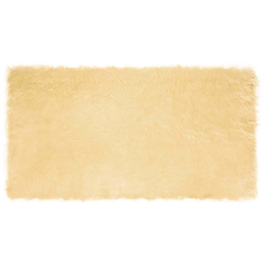 Nepleer Schapenvacht Tapijt Crème 150 x 80 cm Polyester